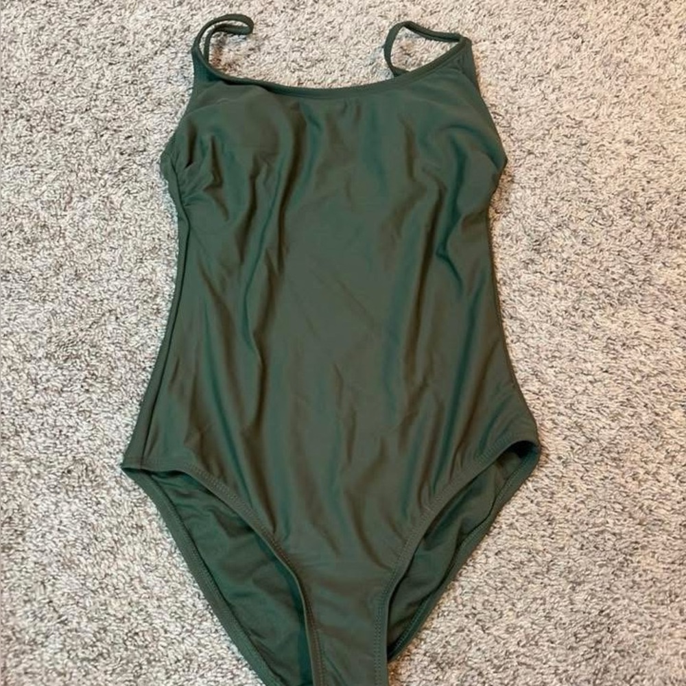 Women’s Classic Olive Green One-Piece Swimsuit